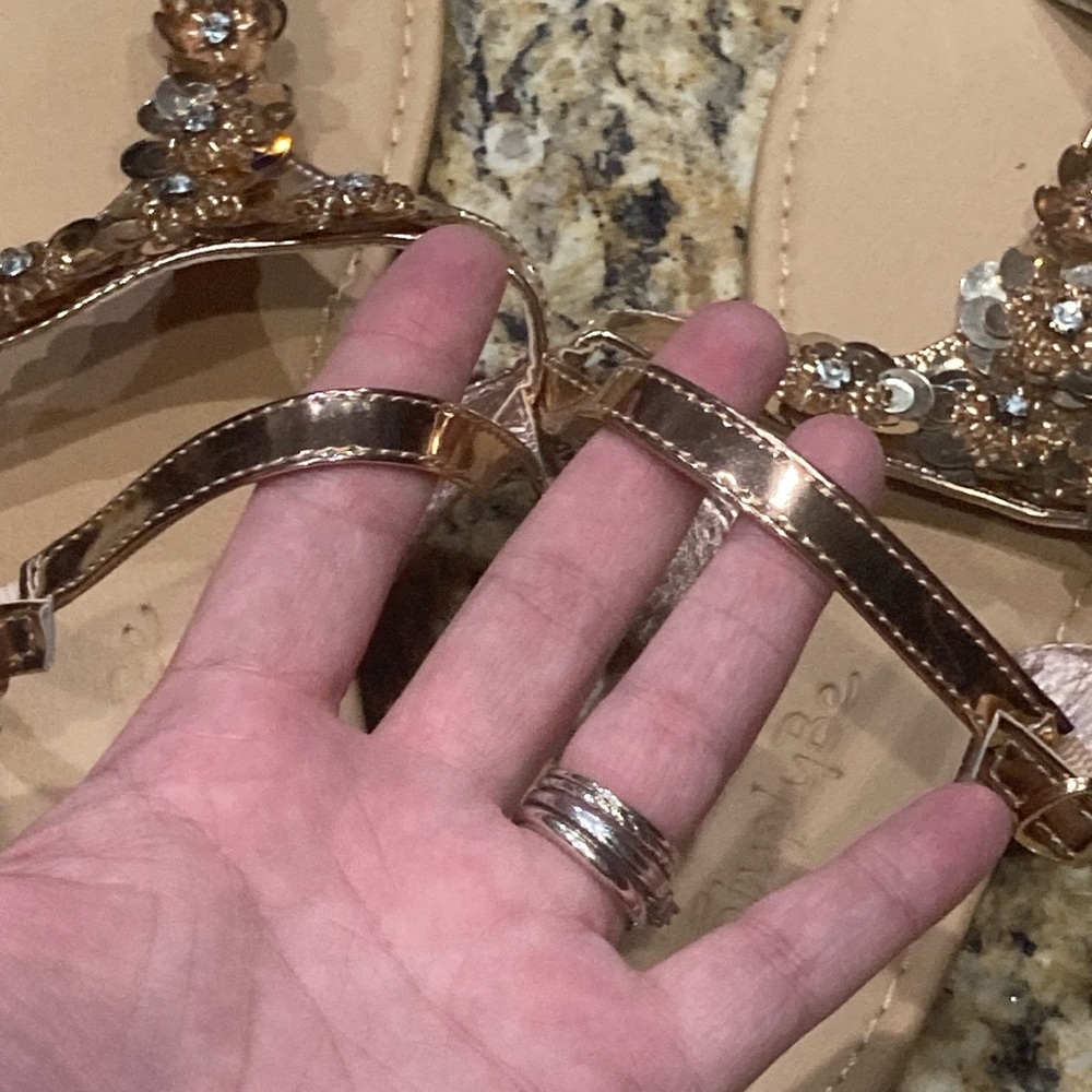 Simply be sequin flower sandals - Picture 7 of 14